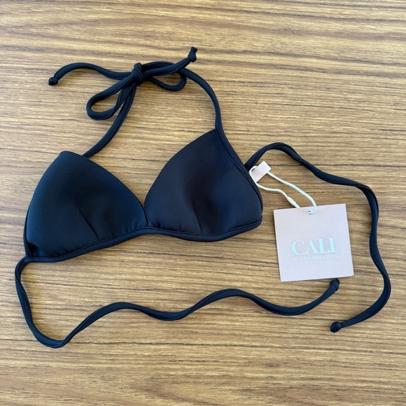 NWT Cali Dreaming Lyra Scuba Bikini Top | Black | Size XS/S - Picture 2 of 4